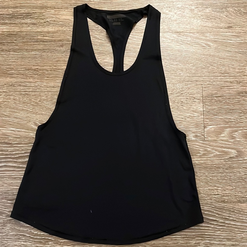Forever 21 Stretch-Knit Racerbank Tank in Black